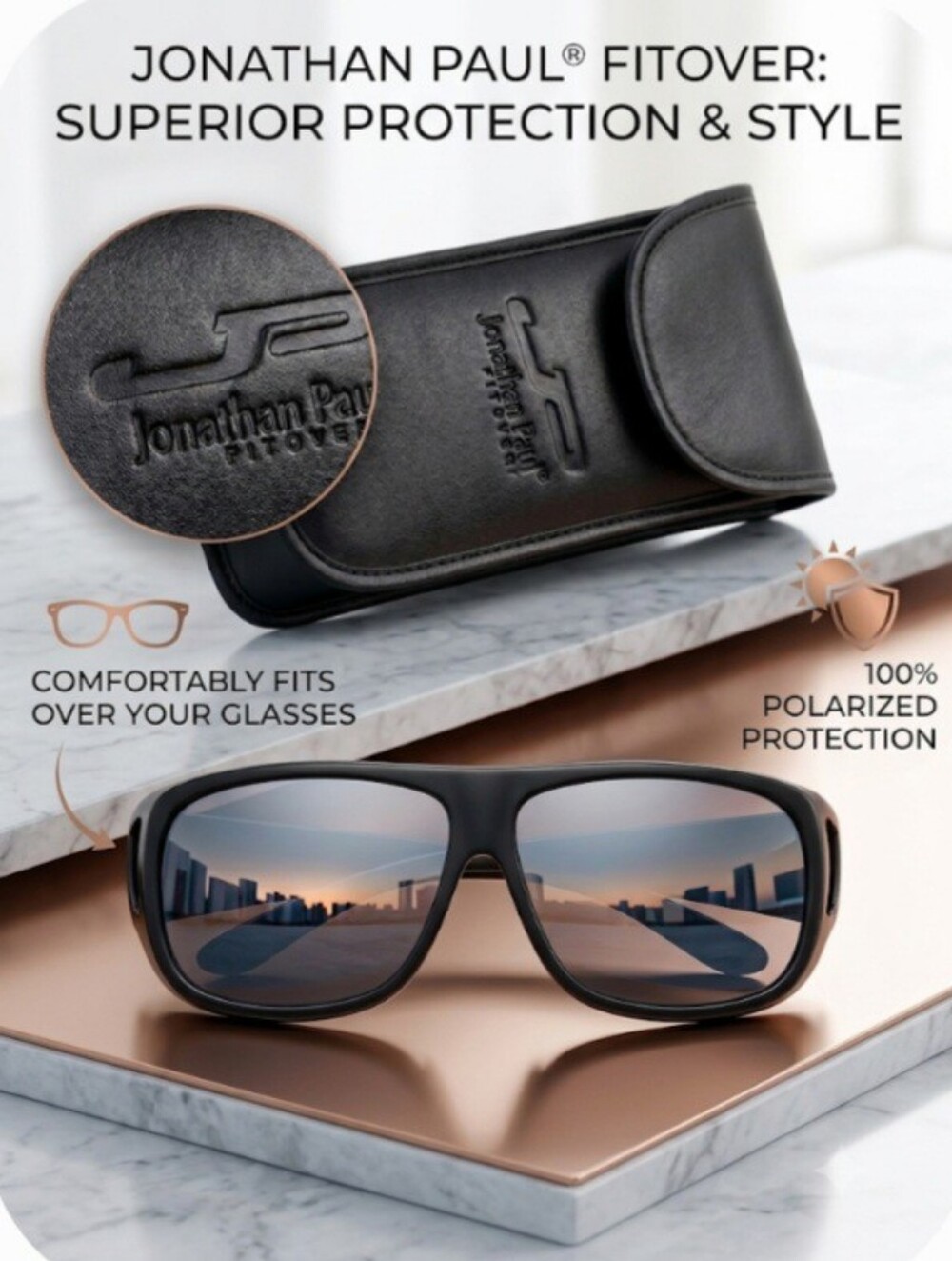 Jonathan Paul Fitovers Polarized Sunglasses with Case